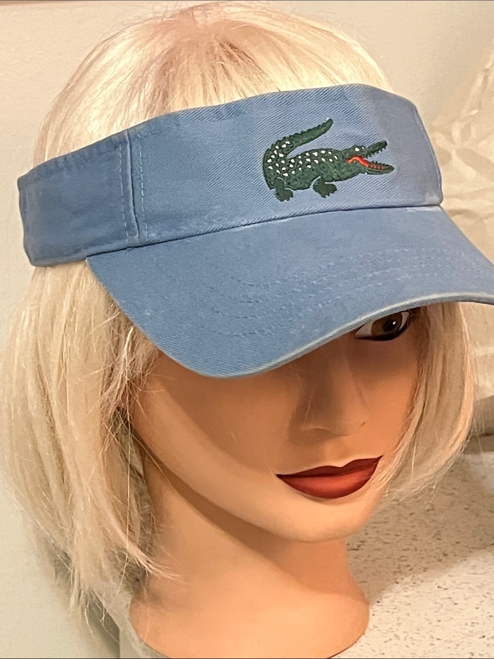 VTG Lacoste light denim blue adjustable visor